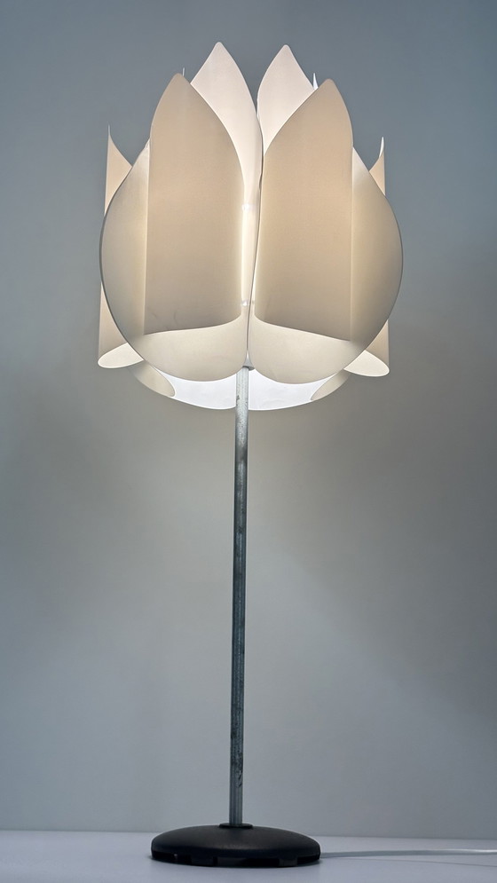 Image 1 of Ikea design lampada a tulipano bianco in plastica Knappa Tulpan in metallo