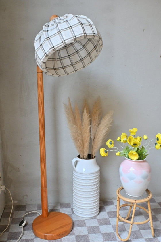 Image 1 of Adjustable Vintage Floor Lamp - Solid Pine, Steinhauer 1970s