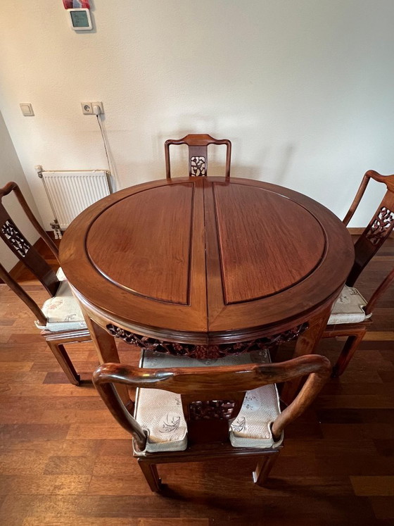 Set da pranzo cinese in palissandro 4-8 persone, Legno, Tessile, Marrone, Aziatisch (foto 4 di 5)