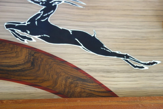 Image 1 of Vassoio vintage Art Déco in legno e specchio firmato Dope, circa 1930