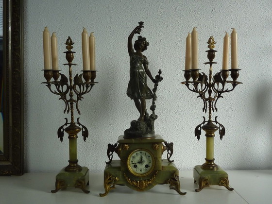 Pendulum Set with Mirror – Barian, Clocks, Gold, Marble (photo 4 of 7)