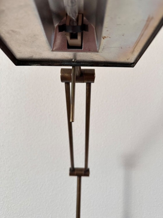 Image 1 of Vintage brass banker's floor lamp