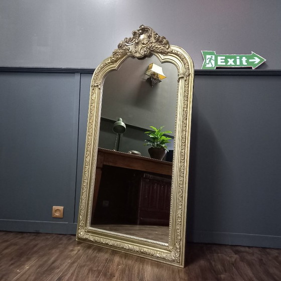 Miroir vintage dans un cadre à crête classique – Glass, Wood (photo 11 of 11)
