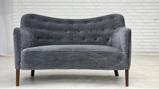 Image 1 of Jaren 1960, Deens ontwerp door Slagelse Møbelværk, sofa, model 185, opnieuw bekleed.