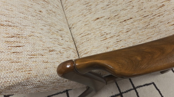Image 1 of Vintage Scandinavische relaxfauteuil van gebogen hout – jaren 60/70