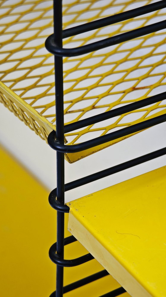 Image 1 of Tomade wall rack, rare yellow, original condition, two parts, vintage design