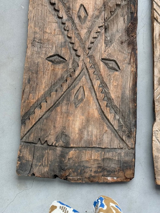 Image 1 of 2x Decorative authentic wooden shelves