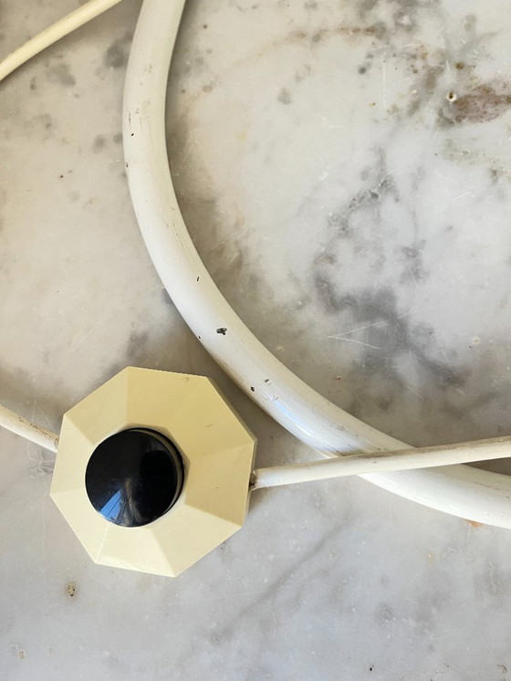 Image 1 of Postmodern Table Lamp by Glashütte Limburg – White Glass Globe, Minimalist Design, 1970s Germany