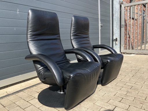 1x Jori Yoga recliner Medi Mono-move black leather Celia Black