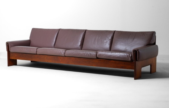 Ampio Divano Loft Minimalista, Italia anni '70 – Divani 3 posti, Wood, Leather (photo 11 of 19)