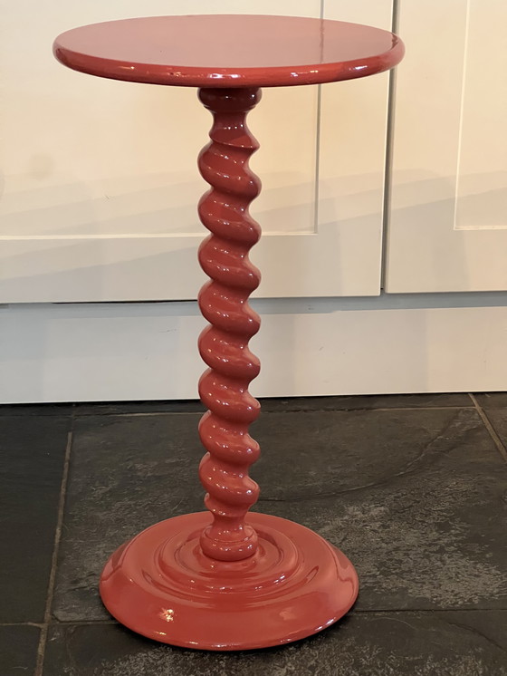 Image 1 of Beistelltisch im Retro-Stil aus Holz mit gedrechselten Beinen