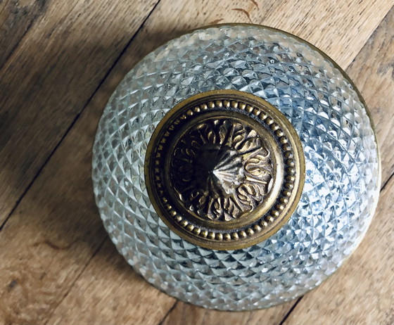 Image 1 of Lámpara de techo antigua de cristal y bronce de Maison L.GAU