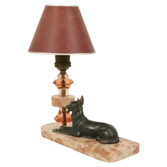 Image 1 of French Art Deco Dog Table Lamp