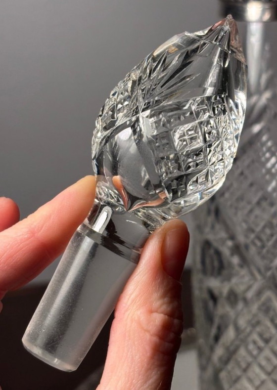 Image 1 of carafe Baccarat col en argent