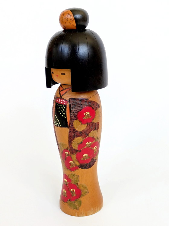 Image 1 of Vintage Handmade Japanese Kokeshi Doll | Midcentury Japan Folk Art