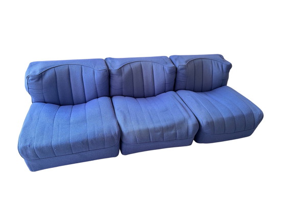 Image 1 of Vintage modulaire bank van Tito Agnoli – Mobilier International (jaren 70) – moet gerestaureerd worden.