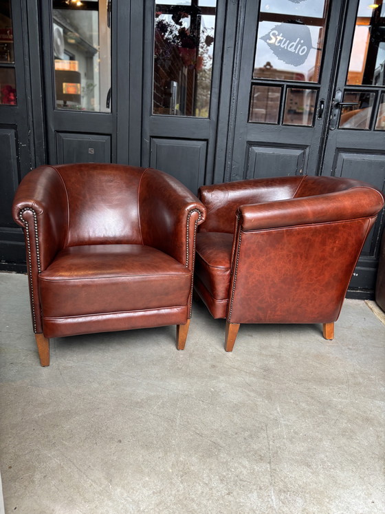 Image 1 of Ensemble de fauteuils club en peau de mouton