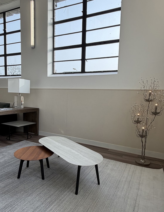 Image 1 of Leolux Rolan coffee table set walnut/ceramic