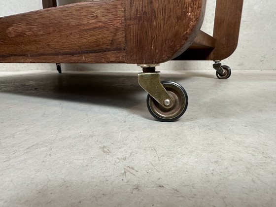Image 1 of Carrello di servizio Art Déco in rovere e ceramica