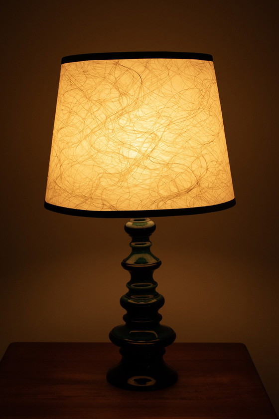 Image 1 of Blauw keramieken lamp