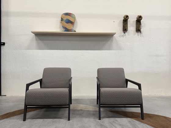 Image 1 of 2 Harvink Splinter Armchairs Cross Gray Fabric