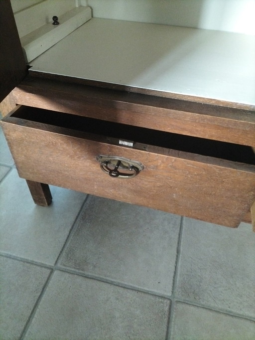 Antique oak linen closet