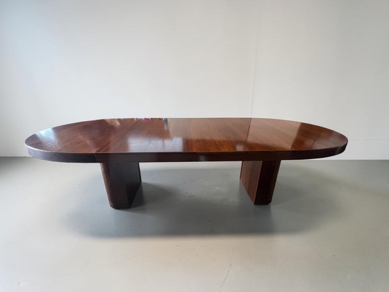 Image 1 of Mid Century Esstisch Nussbaum ausziehbar 140–260 cm | Vintage Design Tisch massiv Holz Alma Deutschland