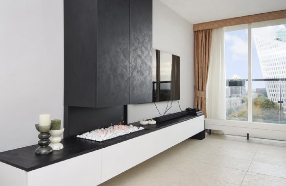 Image 1 of TV wall unit with mood fireplace