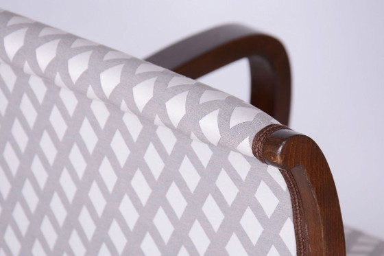 Gerestaureerde art-deco fauteuil, beukenhout, nieuwe bekleding, Tsjechisch, jaren 1920 – Textile, Wood (photo 11 of 12)