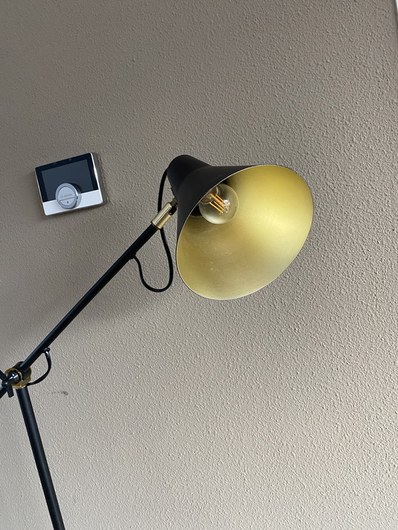 Image 1 of Lampadaire noir en forme de canne à pêche