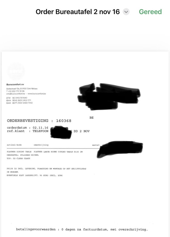 Image 1 of Knoll tafel, Platner,  6 personen