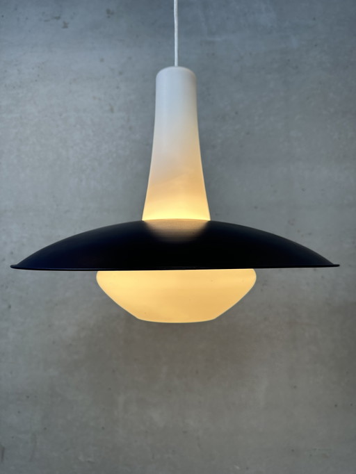 Lampada a sospensione scandinava vintage anni '50 - opalina