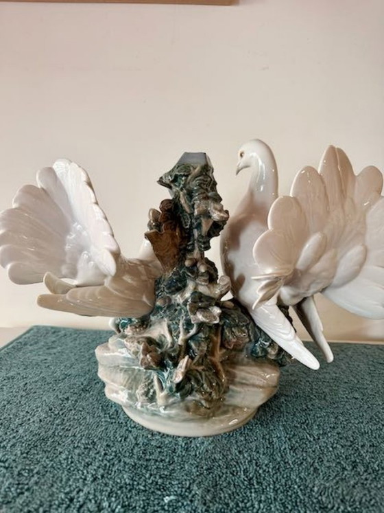Sculture Lladró "Grupo De Palomas" (53 Cm) – Salvador Debón – Porcelain (photo 6 of 8)