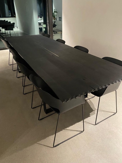 Black burnt wood table (unique piece)
