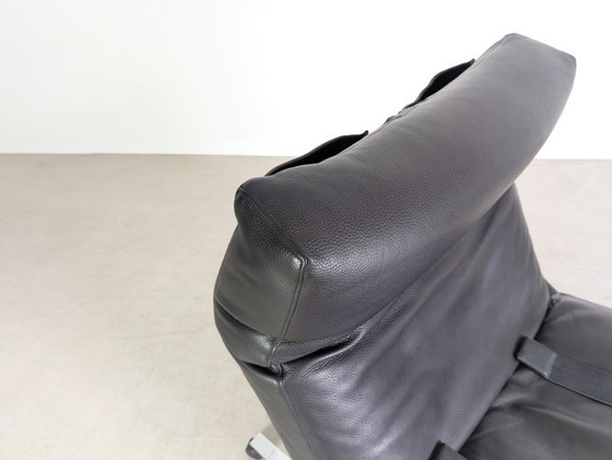 Image 1 of Originele Niels Eilersen fauteuil Jens Juul lounger leer zwart 1980