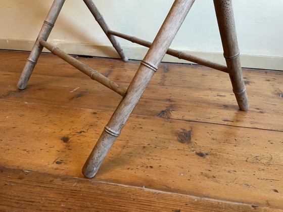 Image 1 of Sfeervolle Klaptafel Bijzettafel Faux Bamboe Frans