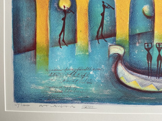 Marianne Aulman - Atlantis XIII, litografia a colori (incorniciata) – Arte, Vetro, Carta (photo 2 of 15)