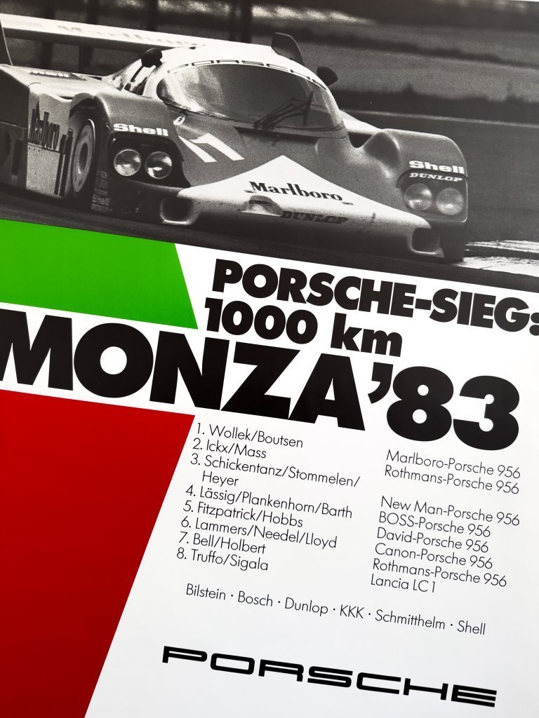 Original Vintage 1983 Porsche Monza 1983 Poster / Plakat - XL 76