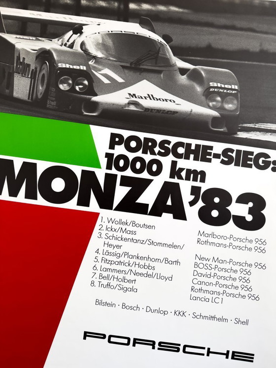 Image 1 of Originele Vintage 1983 Porsche Monza Poster / Plakat - XL 76 × 102 cm