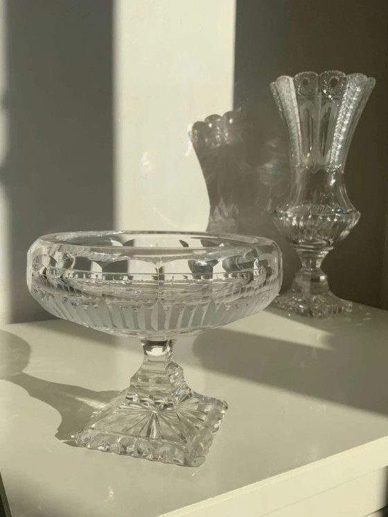 Image 1 of Rare Set of 3 Bohemian Crystal Objects – Historicism Period (ca. 1880-1890)