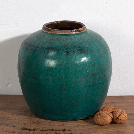 Antieke groene ronde vaas (ca. 1820) #28 – Vazen (photo 4 of 34)