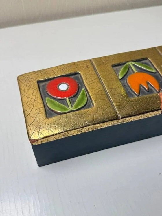 Ceramic box – mithé espelt 1960 – model "three flowers" – Bowls, Porcelain, Wood, Vintage (photo 3 of 6)