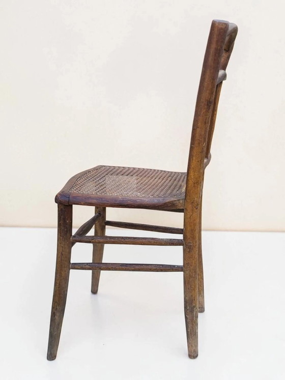 Sedia con schienale a doghe e seduta in paglia di Vienna. – Sedie da pranzo, Wood (photo 7 of 9)