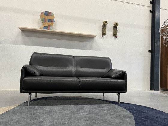 Image 1 of Leolux Bora Balanza Sofa high 2.5 Seater black leather