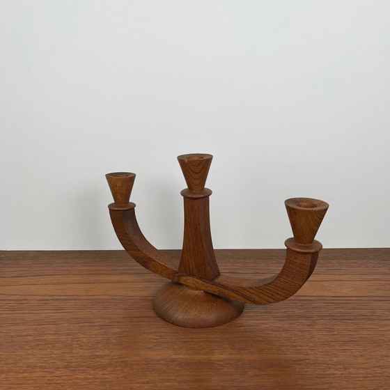 Image 1 of Candelabro de teca de tres brazos, 1960/70