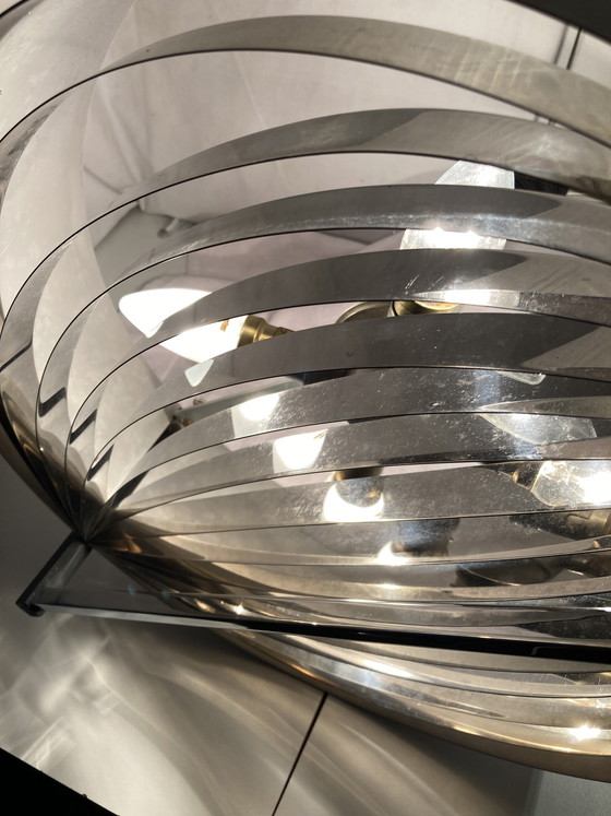 Image 1 of Suspension vintage 70’S en métal brossé attribué à Jean Gandelin 