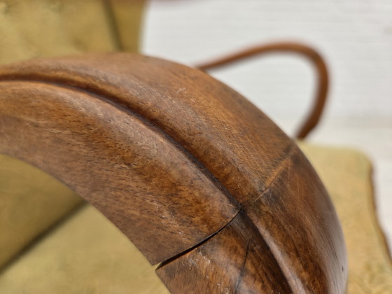 Image 1 of 1960er Jahre Dänischer Sessel, hellgrüner Möbelvelours, Buchenholz