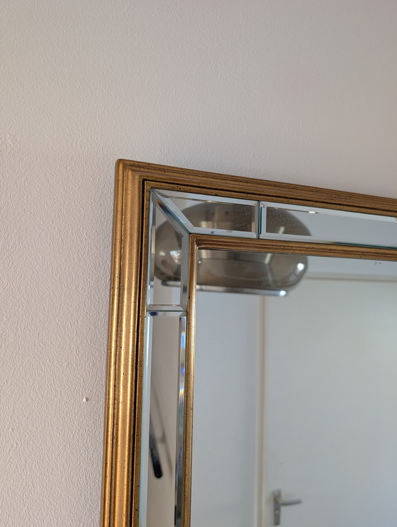 Image 1 of Vintage Dekundt luxe spiegel facet geslepen goud jaren 70 