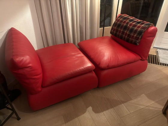 Sillón modular rojo, Sofás modulares, Cuero (foto 5 de 5)