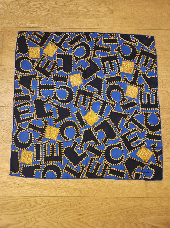 Image 1 of Beautiful and 100% authentic vintage silk scarf (square) from the iconic French fashion house Cartier Paris.